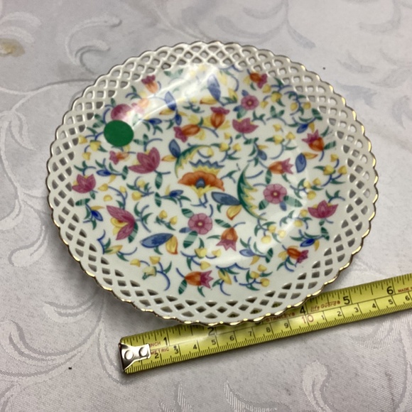 Floral Candy Dish Germany LATTICE WORK SET OF 3. - Picture 3 of 8